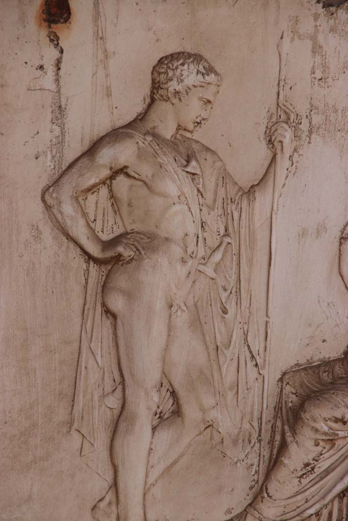 Ins. Or.I.2, Herculaneum. September 2017. Detail from plaster cast, showing Achilles.
Photo courtesy of Klaus Heese.